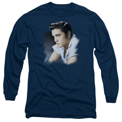 Elvis Presley Blue Profile Long Sleeve T-Shirt