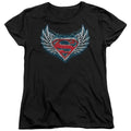 Superman Steel Wings Logo Womens T-Shirt