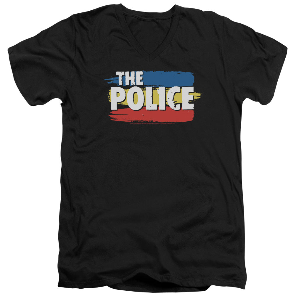 The Police Three Stripes Logo V-Neck T-Shirt