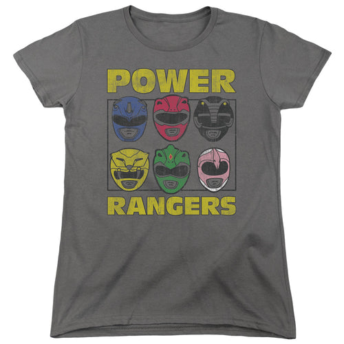 Mighty Morphin Power Rangers Ranger Heads Womens T-Shirt