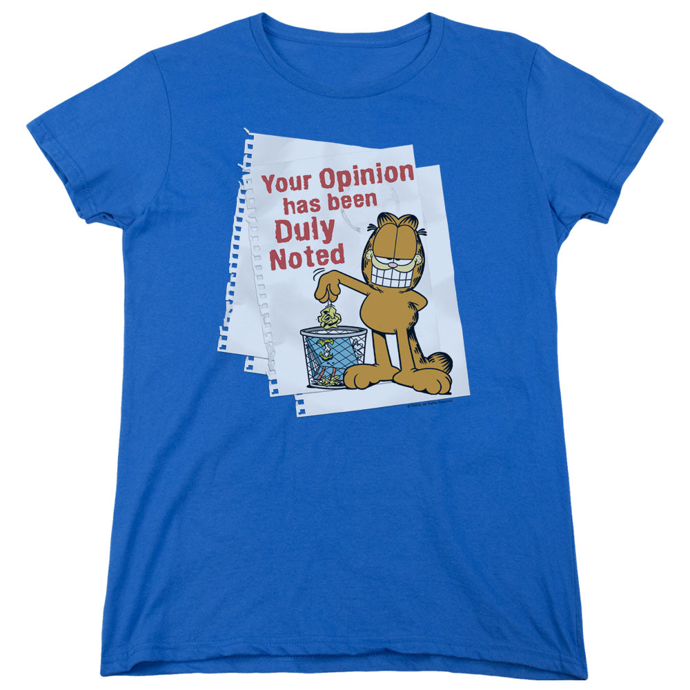 Garfield Duly Noted Womens T-Shirt