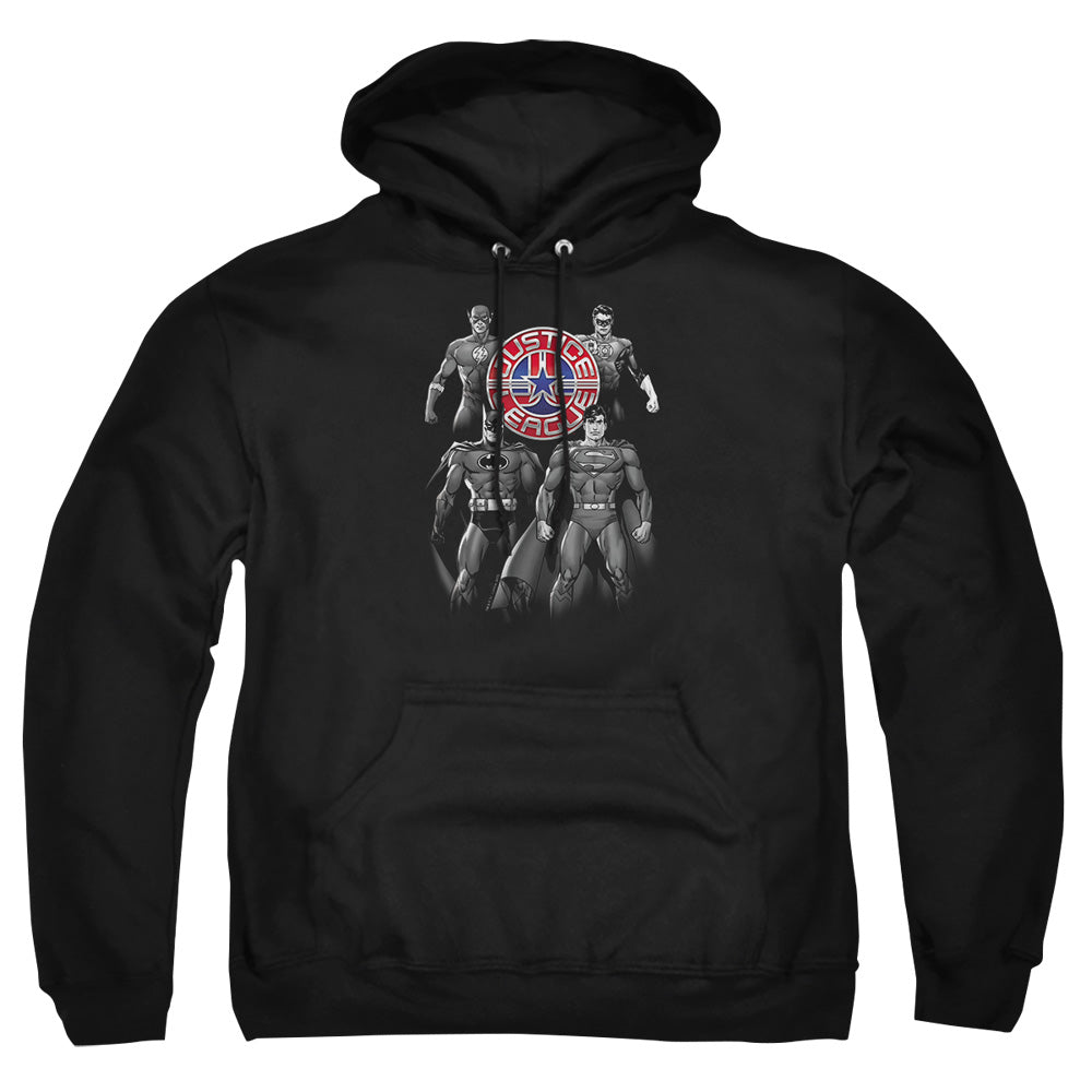 Justice League Shades Of Gray Pullover Hoodie