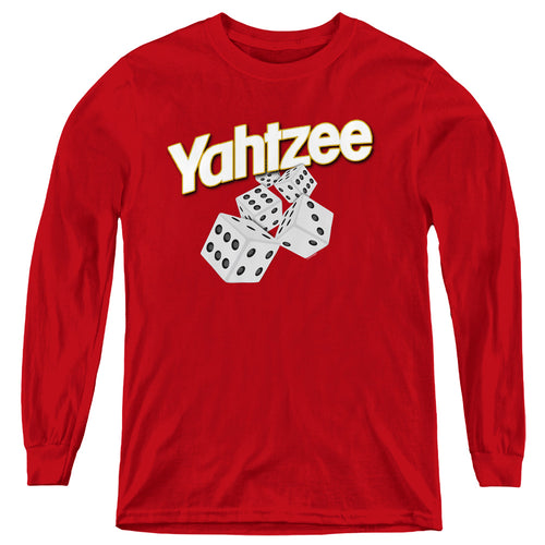 Yahtzee Tumbling Dice Youth Long Sleeve T-Shirt