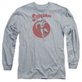 Superman Vintage Sphere Athletic Heather Long Sleeve T-Shirt
