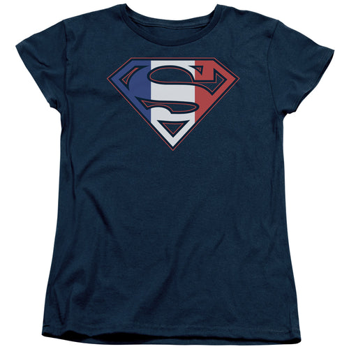 Superman French Shield Womens T-Shirt