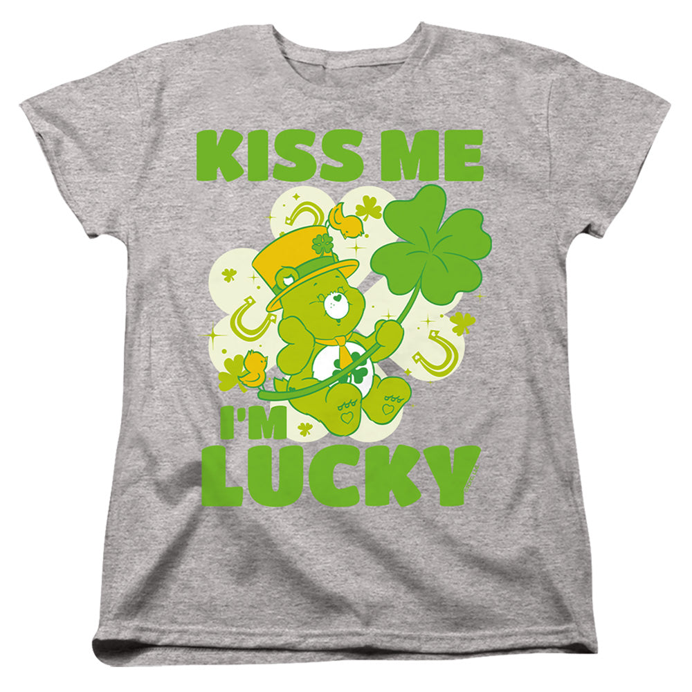 Care Bears Kiss Me I'M Lucky St. Patrick'S Day Good Luck Bear Womens T-Shirt