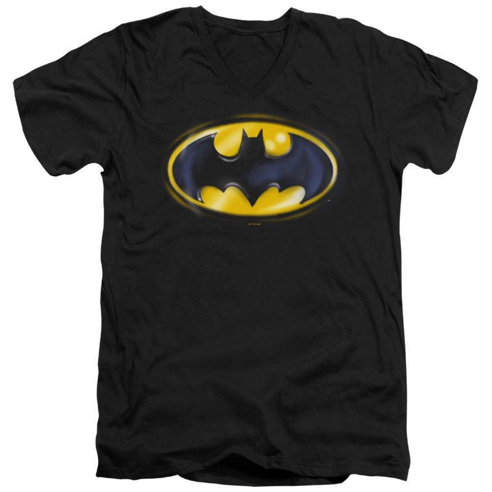 Batman Batman Airbrush Logo V-Neck T-Shirt