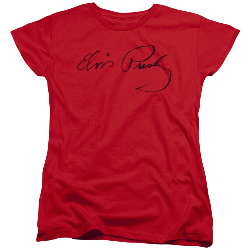 Elvis Presley Signature Sketch Womens T-Shirt