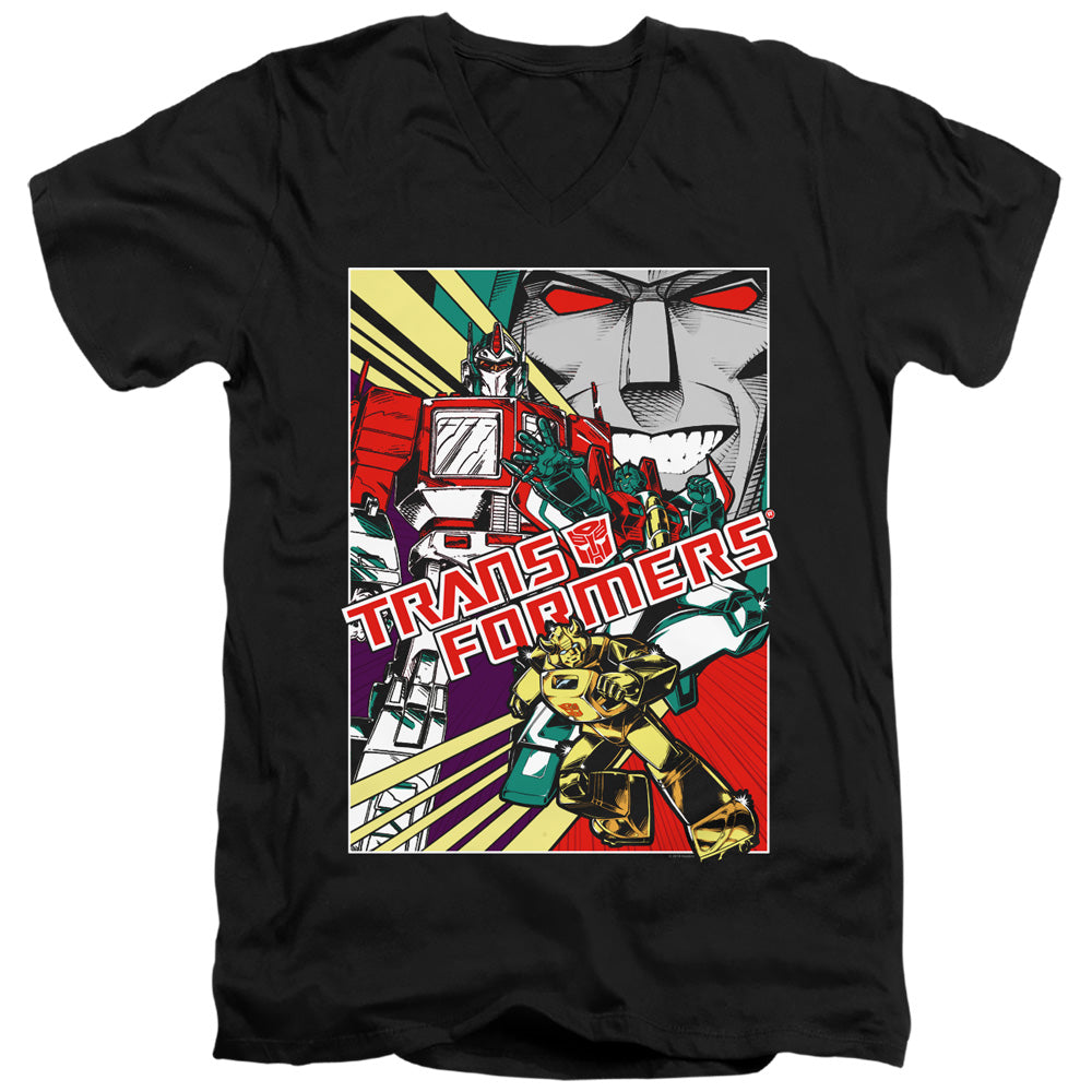 Transformers Comic Poster V-Neck T-Shirt