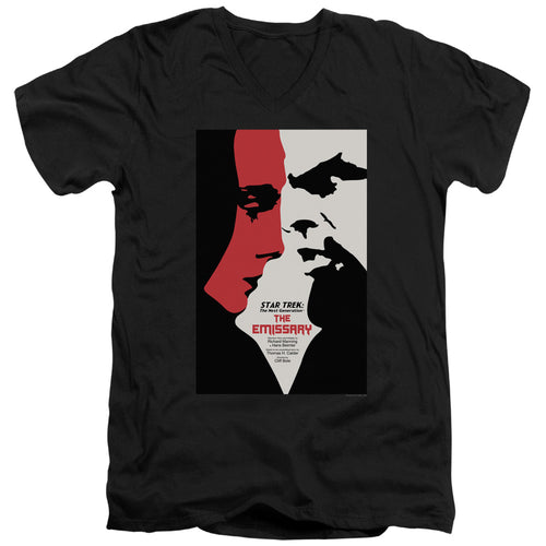 Star Trek The Emissary Black V-Neck T-Shirt