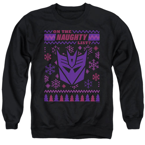 Transformers Decepticon Naughty List Ugly Christmas Crewneck Sweatshirt