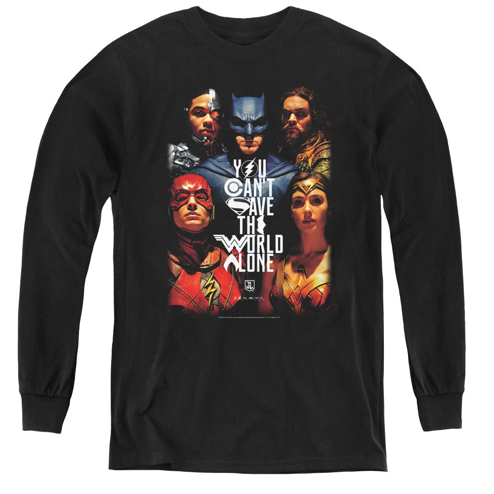 Justice League Save The World Poster Youth Long Sleeve T-Shirt