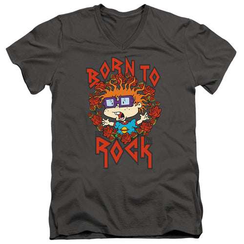 Rugrats Chuckie Was Born to Rock V-Neck T-Shirt