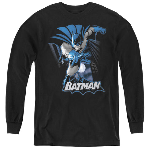 Justice League Batman Blue & Gray Youth Long Sleeve T-Shirt