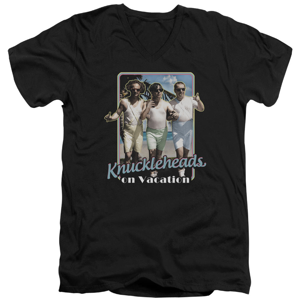 The Three Stooges Knuckleheads on Vacation V-Neck T-Shirt