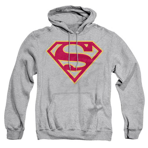 Superman Red & Gold Shield Athletic Heather Pullover Hoodie