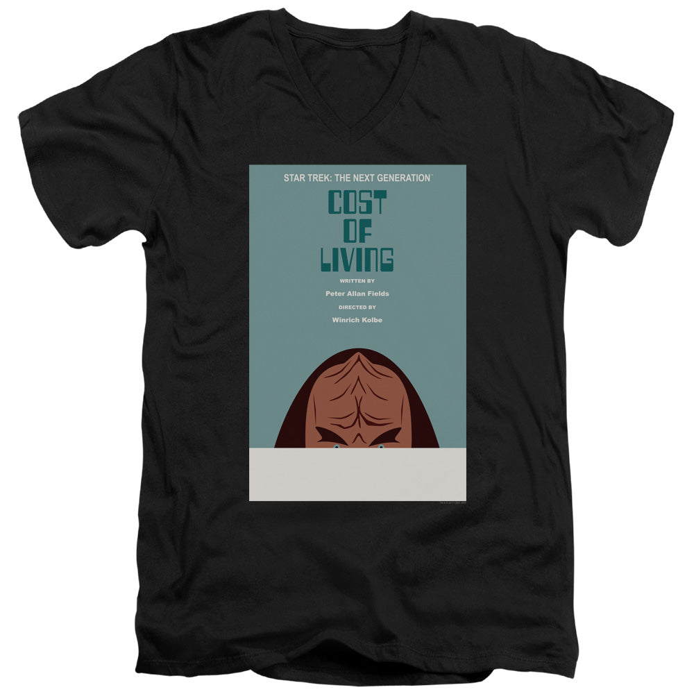Star Trek Cost of Living Black V-Neck T-Shirt