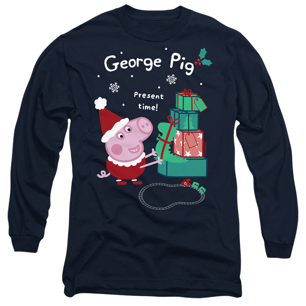 Peppa Pig Christmas Present Time with George Pig Long Sleeve T-Shirt