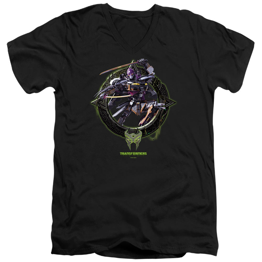 Transformers Nightbird Circle Frame V-Neck T-Shirt