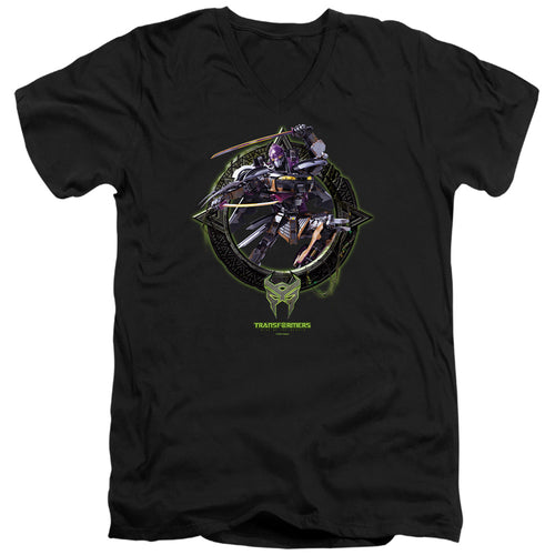 Transformers Nightbird Circle Frame V-Neck T-Shirt