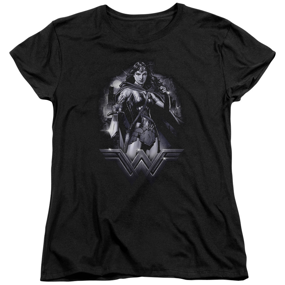 Batman v Superman Rainy Night Womens T-Shirt