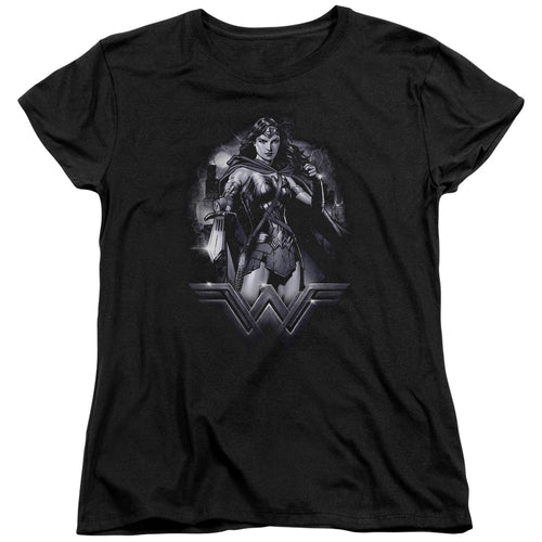Batman v Superman Rainy Night Womens T-Shirt