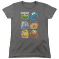Sesame Street Group Squares Womens T-Shirt