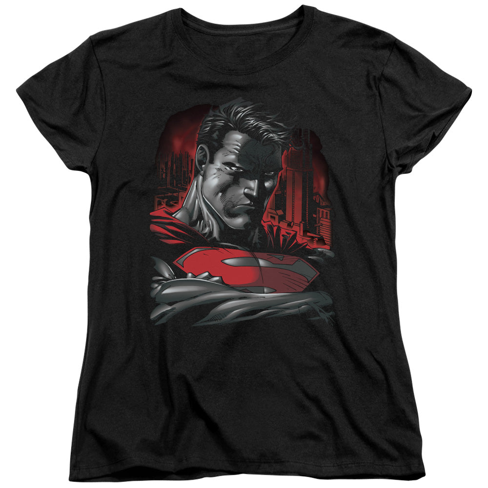 Superman Man of Steel Womens T-Shirt