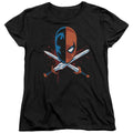 Justice League Crossed Swords Womens T-Shirt