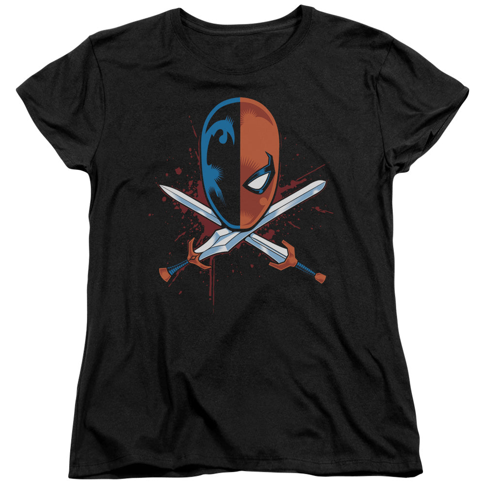 Justice League Crossed Swords Womens T-Shirt