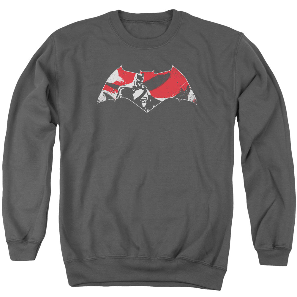 Batman v Superman Armor Splatter Logo Crewneck Sweatshirt