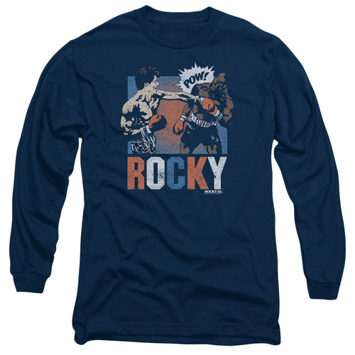 Rocky Pow Navy Long Sleeve T-Shirt