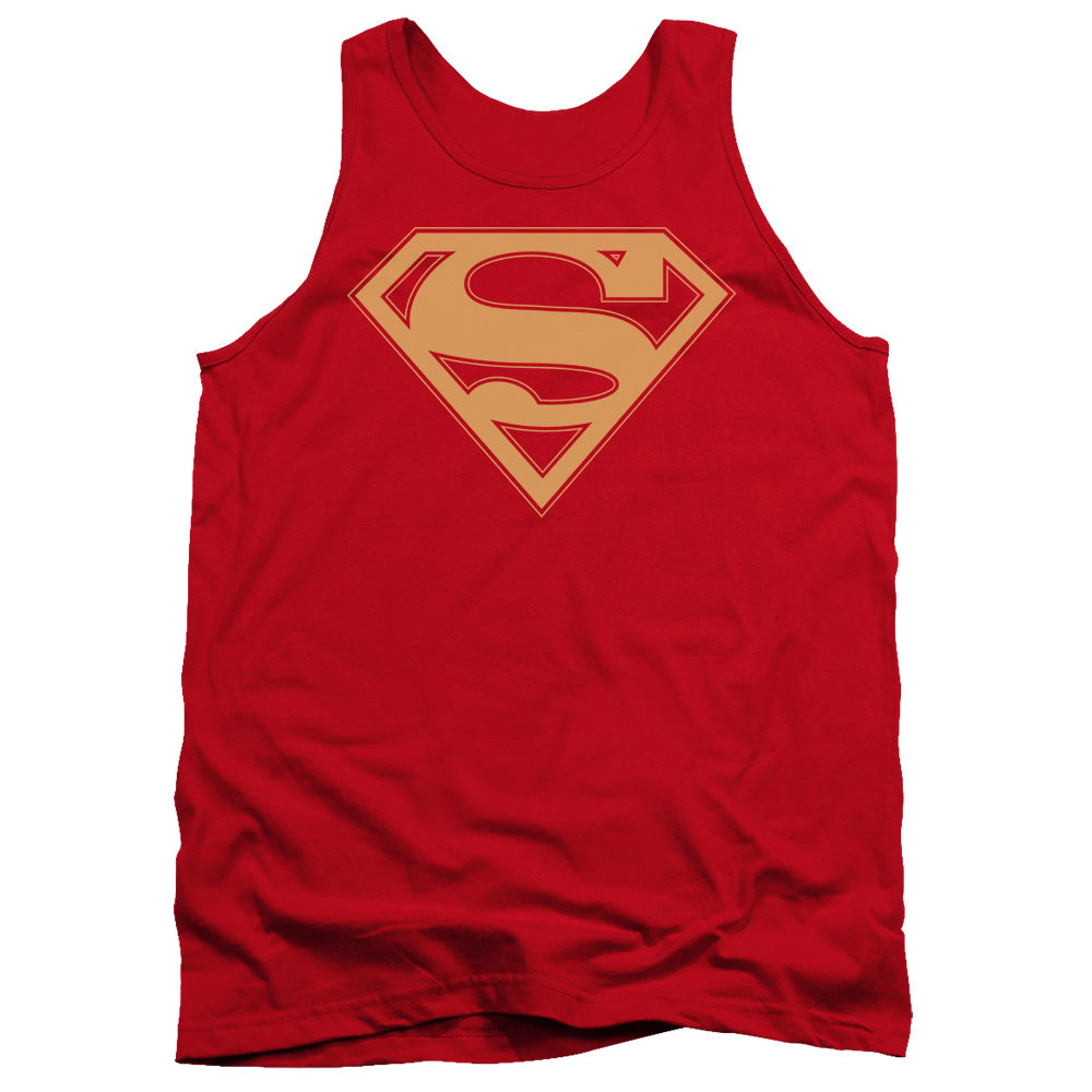 Superman Red & Gold Shield Red Tank Top