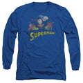 Justice League Superman Rough Distress Long Sleeve T-Shirt