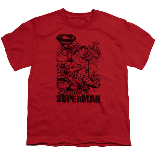 Superman Breaking Chains Line Art Youth/Toddler T-Shirt