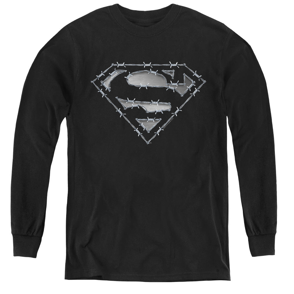 Superman Barbed Wire Youth Long Sleeve T-Shirt