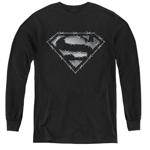 Superman Barbed Wire Youth Long Sleeve T-Shirt