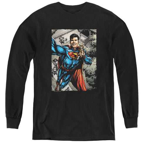 Superman Super Selfie Youth Long Sleeve T-Shirt