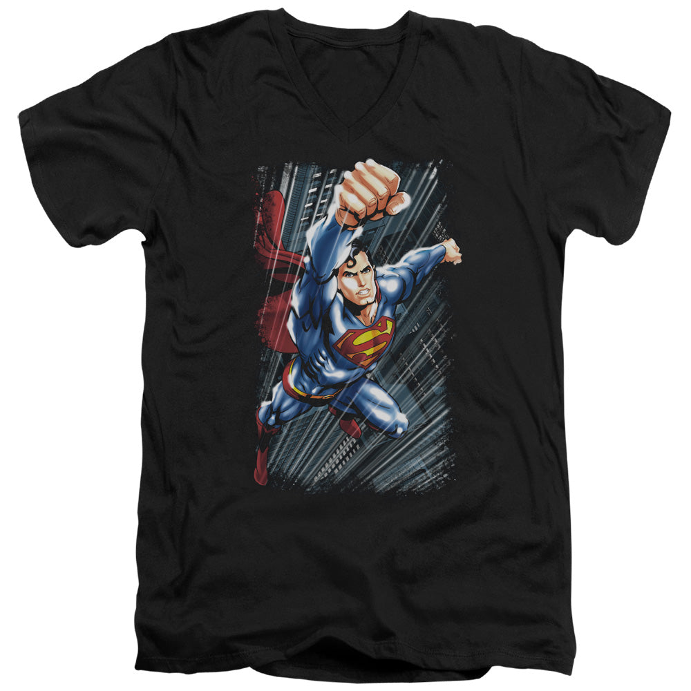 Superman Faster Than V-Neck T-Shirt
