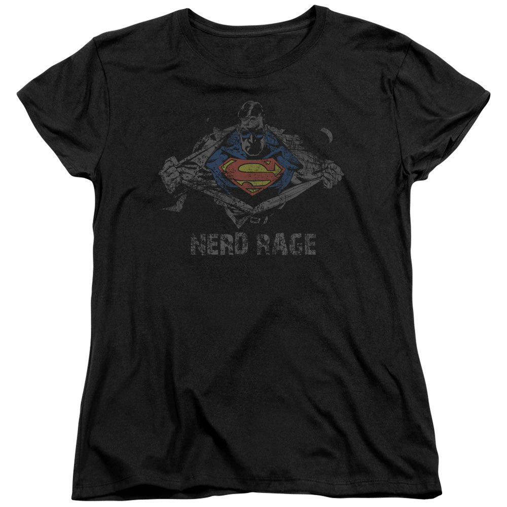 Superman Nerd Rage Womens T-Shirt