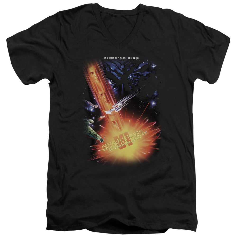 Star Trek The Wrath of Khan Battle Poster V-Neck T-Shirt