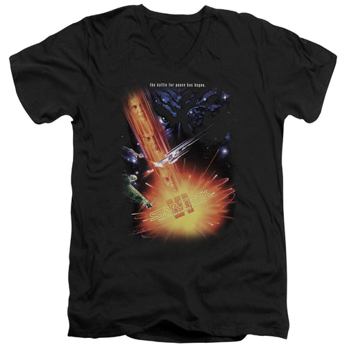 Star Trek The Wrath of Khan Battle Poster V-Neck T-Shirt