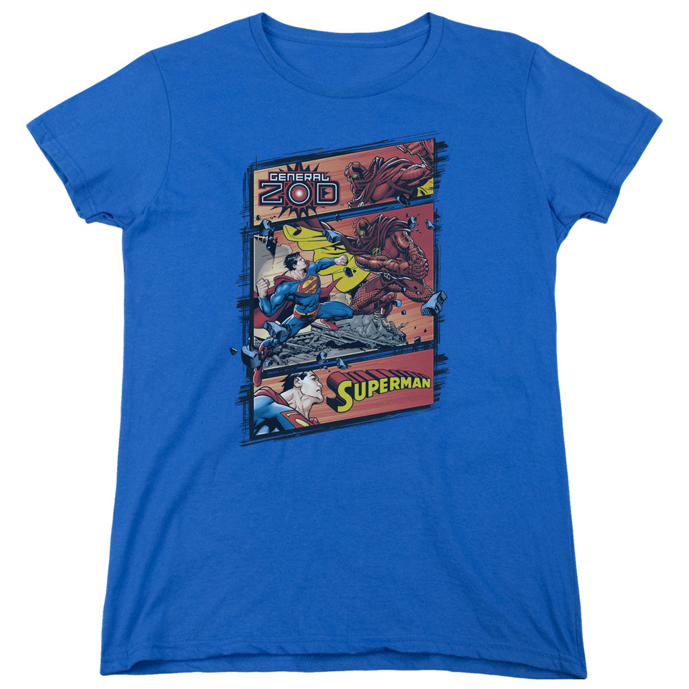 Superman vs Zod Womens T-Shirt