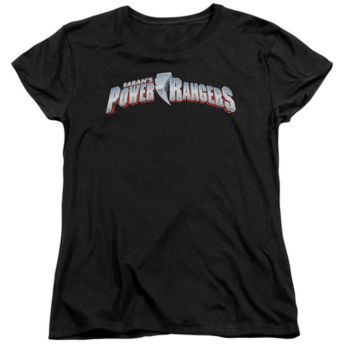 Mighty Morphin Power Rangers New Logo Womens T-Shirt