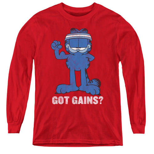 Garfield Got Gains Youth Long Sleeve T-Shirt