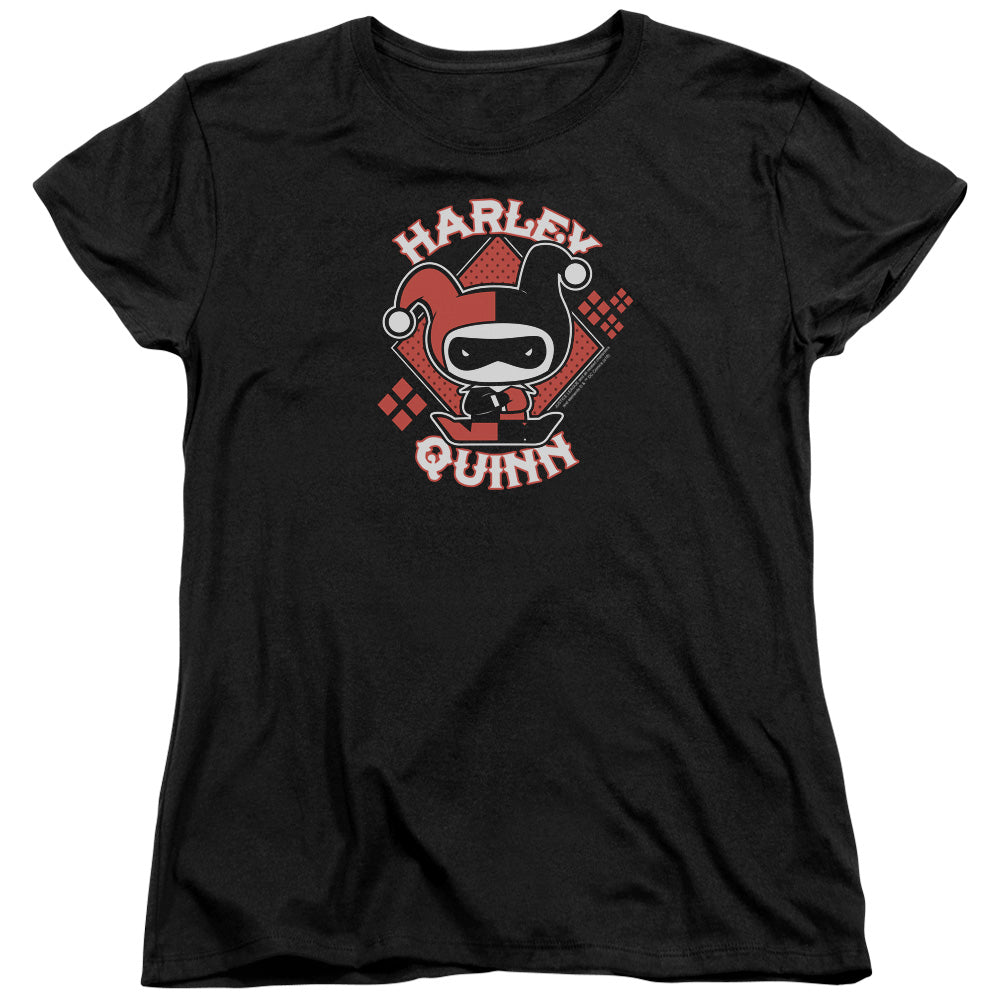 Justice League Harley Chibi Womens T-Shirt