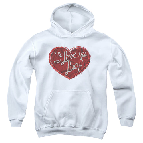 I Love Lucy Red Glitter 75 Youth Hoodie