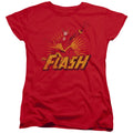 Justice League Flash Rough Distress Womens T-Shirt