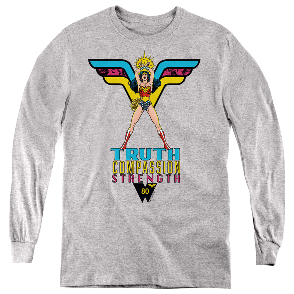 Wonder Woman Truth, Compassion, Strength Youth Long Sleeve T-Shirt