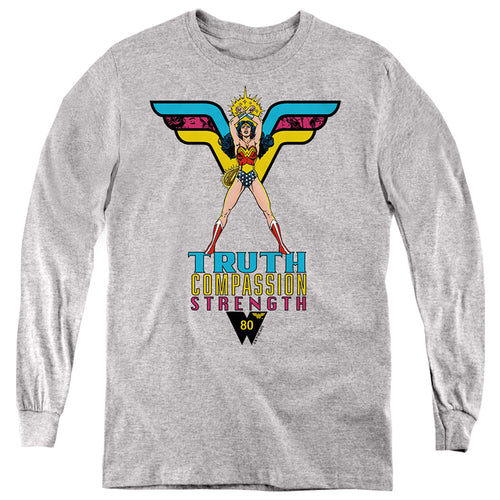 Wonder Woman Truth, Compassion, Strength Youth Long Sleeve T-Shirt